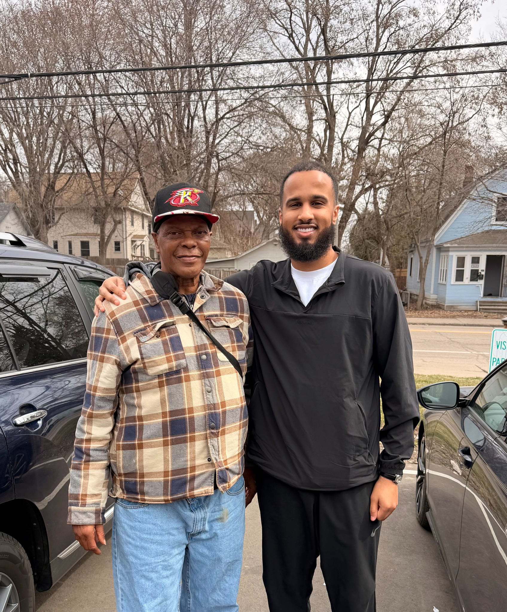 Team member with client outdoors